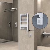 Radiva Haiti Elektrikli Havlupan 500 x 800 Düz Beyaz Parlak (Kt x 1 Termostat) 300 Watt Spiral Kablolu - 50 x 80