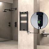 Radiva Haiti Elektrikli Havlupan 500X1000 Düz Siyah Mat (On/off Düğmeli) 600 Watt