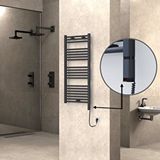 Radiva Haiti Elektrikli Havlupan 500x1100 Düz Antrasit (oned On/off ) Sağ 300w