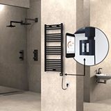 Radiva Haiti Elektrikli Havlupan 500x1100 Düz Siyah (ktx4 Termostat) 600w Spiral Kablolu