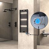 Radiva Haiti Elektrikli Havlupan 500x1200 Düz Siyah (musa Termostat) 600w