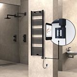 Radiva Haiti Elektrikli Havlupan 500x1500 Düz Siyah (ktx4 Termostat) 600w Spiral Kablolu