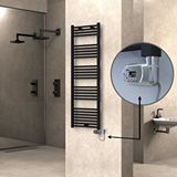 Radiva Haiti Elektrikli Havlupan 500x1500 Düz Siyah (thesis Termostat) 600w