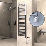 Radiva Haiti Elektrikli Havlupan 500x1800 Düz Krom (ktx3 Termostat) 600w Spiral Kablolu Renksiz