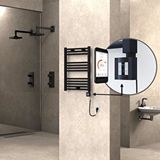 Radiva Haiti Elektrikli Havlupan 500x700 Düz Siyah (ktx4 Termostat) 300w Spiral Kablolu