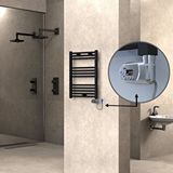 Radiva Haiti Elektrikli Havlupan 500x700 Düz Siyah (thesis Termostat) 300w
