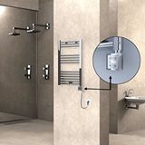 Radiva Haiti Elektrikli Havlupan 500x800 Düz Krom (ktx3 Termostat) 200w Spiral Kablolu Renksiz