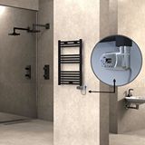 Radiva Haiti Elektrikli Havlupan 500x800 Düz Siyah (thesis Termostat) 300w