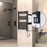 Radiva Haiti Elektrikli Havlupan 600x1000 Düz Siyah (ktx4 Termostat) 600w Spiral Kablolu