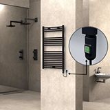 Radiva Haiti Elektrikli Havlupan 600x1000 Düz Siyah (on/off Düğmeli) 600w