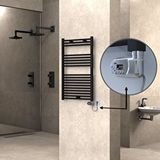 Radiva Haiti Elektrikli Havlupan 600x1000 Düz Siyah (thesis Termostat) 600w