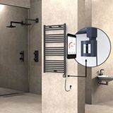 Radiva Haiti Elektrikli Havlupan 600x1100 Düz Antrasit (ktx4 Termostat) 600w Spiral Kablolu