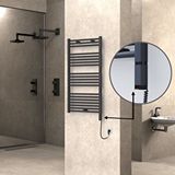 Radiva Haiti Elektrikli Havlupan 600x1100 Düz Antrasit (oned On/off ) Sağ 600w