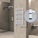 Radiva Haiti Elektrikli Havlupan 600x1100 Düz Beyaz (oned On/off ) Sol 600w
