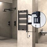 Radiva Haiti Elektrikli Havlupan 600x1100 Düz Siyah (ktx4 Termostat) 600w Spiral Kablolu