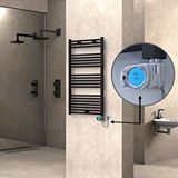 Radiva Haiti Elektrikli Havlupan 600x1100 Düz Siyah (musa Termostat) 600w