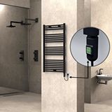 Radiva Haiti Elektrikli Havlupan 600x1100 Düz Siyah (on/off Düğmeli) 600w