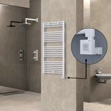 Radiva Haiti Elektrikli Havlupan 600X1200 Düz Beyaz Parlak (Ktx1 Termostat) 600 Watt - 60 x120