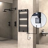 Radiva Haiti Elektrikli Havlupan 600x1200 Düz Siyah (ktx3 Termostat) 600w Spiral Kablolu