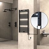 Radiva Haiti Elektrikli Havlupan 600x1200 Düz Siyah (oned On/off ) Sağ 600w