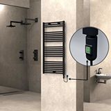Radiva Haiti Elektrikli Havlupan 600x1200 Düz Siyah (on/off Düğmeli) 600w