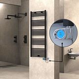 Radiva Haiti Elektrikli Havlupan 600x1500 Düz Siyah (musa Termostat) 900w