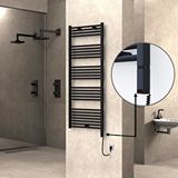 Radiva Haiti Elektrikli Havlupan 600x1500 Düz Siyah (oned On/off ) Sağ 1000w