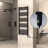 Radiva Haiti Elektrikli Havlupan 600x1500 Düz Siyah (on/off Düğmeli) 900w