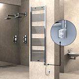 Radiva Haiti Elektrikli Havlupan 600x1800 Düz Krom (ktx3 Termostat) 600w Spiral Kablolu Renksiz
