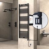 Radiva Haiti Elektrikli Havlupan 600x1800 Düz Siyah (ktx4 Termostat) 1000w Spiral Kablolu