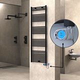 Radiva Haiti Elektrikli Havlupan 600x1800 Düz Siyah (musa Termostat) 900w