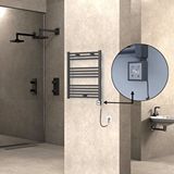 Radiva Haiti Elektrikli Havlupan 600x700 Düz Antrasit (ktx3 Termostat) 300w Spiral Kablolu