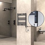 Radiva Haiti Elektrikli Havlupan 600x700 Düz Antrasit (oned On/off ) Sağ 300w