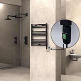 Radiva Haiti Elektrikli Havlupan 600x700 Düz Siyah (on/off Düğmeli) 300w