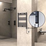 Radiva Haiti Elektrikli Havlupan 600x800 Düz Antrasit (oned On/off ) Sağ 300w