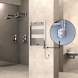Radiva Haiti Elektrikli Havlupan 600x800 Düz Krom (ktx3 Termostat) 300w Spiral Kablolu Renksiz