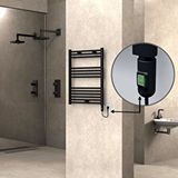 Radiva Haiti Elektrikli Havlupan 600x800 Düz Siyah (on/off Düğmeli) 300w