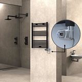Radiva Haiti Elektrikli Havlupan 600x800 Düz Siyah (thesis Termostat) 300w