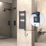 Radiva Haiti Elektrikli Havlupan Düz Antrasit Texture (Ktx1 Termostat) Spiral Kablolu - 40 x 100