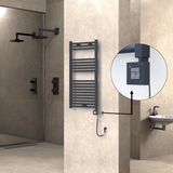 Radiva Haiti Elektrikli Havlupan Düz Antrasit Texture (Ktx1 Termostat) Spiral Kablolu - 50 x 100
