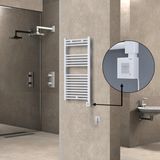 Radiva Haiti Elektrikli Havlupan Düz Beyaz Parlak (Ktx1 Termostat) Spiral Kablolu - 50 x 100