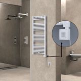Radiva Haiti Elektrikli Havlupan Düz Beyaz Parlak (Ktx1 Termostat) Spiral Kablolu - 50 x 120
