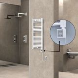 Radiva Haiti Elektrikli Havlupan Düz Beyaz Parlak (Ktx3 Termostat) Spiral Kablolu - 40 x 100