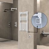 Radiva Haiti Elektrikli Havlupan Düz Beyaz Parlak (Ktx3 Termostat) Spiral Kablolu - 50 x 100
