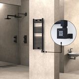 Radiva Haiti Elektrikli Havlupan Düz Siyah Mat (Ktx1 Termostat) - 40 x 100
