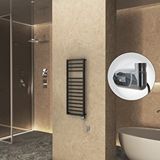 Radiva Naxos Elektrikli Havlupan 500x1193 Siyah Mat (thesis Termostat) 600w