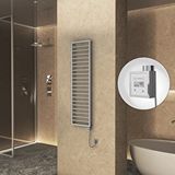 Radiva Naxos Elektrikli Havlupan 500x1655 Gri 7012 Texture (ktx3 Termostat) 600w Spiral Kablolu