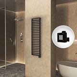 Radiva Naxos Elektrikli Havlupan 500x1655 Siyah Mat (ktx1 Termostat) 600w