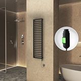 Radiva Naxos Elektrikli Havlupan 500x1655 Siyah Mat (on/off Düğmeli) 600w