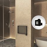 Radiva Naxos Elektrikli Havlupan 800x578 Siyah Mat (ktx1 Termostat) 300w